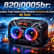 Caixa de som 820j0005br com conexão Bluetooth, iluminação LED colorida e design moderno, ideal para quem busca som potente e portátil.