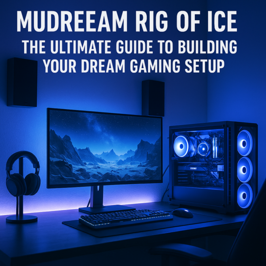 “Mudreeam Rig of Ice – Setup Gamer Futurista com Iluminação Azul”